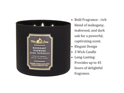 3-Wick Candle in Mahogany Teakwood High Intensity