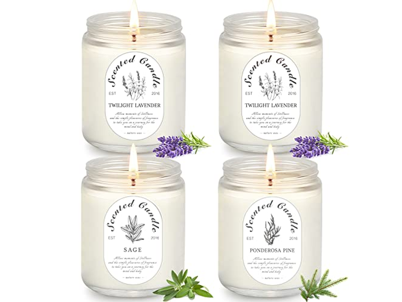 4 Pack Candles for Home Scented Lavender Candle