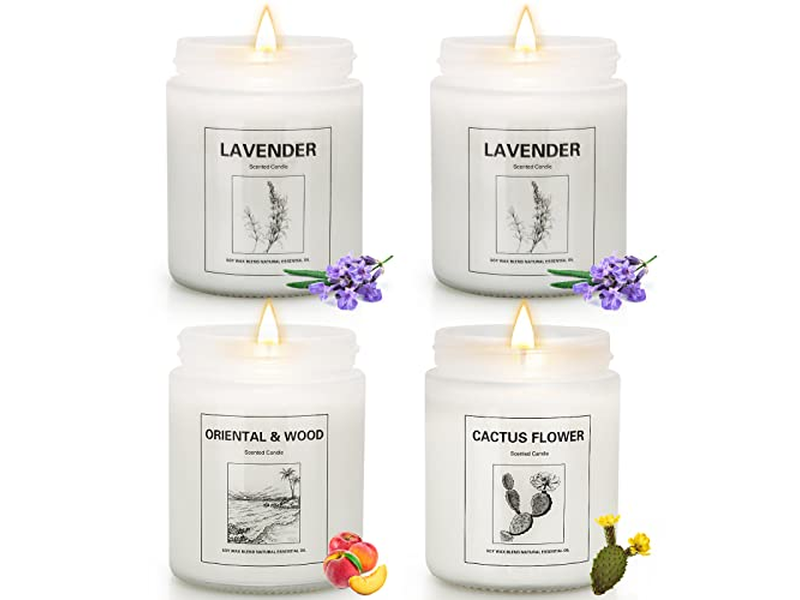 4 Pack Candles for Home Scented Lavender Candles Set