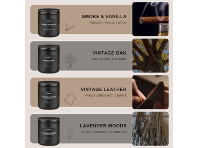 4 Pack Men Candle Gifts Soy Candles Scents of Lavender
