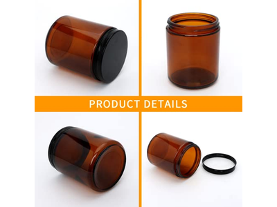 8OZ Amber Candle Jars Set of 30