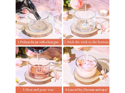Candle Jars with Airtight Bamboo Lids for Making Candles