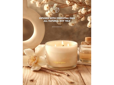 Luxury Vanilla Soy Candles Large 3 Wick Jar Candle