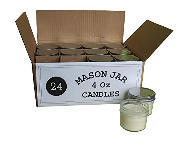 Set of 24 Bulk Wholesale Mini Mason Jar Candles