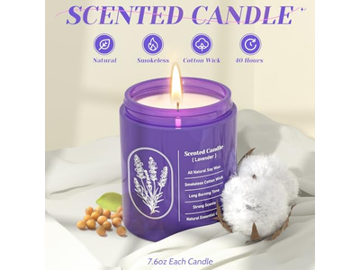 WarmEmbrace Lavender Candles for Home Scented