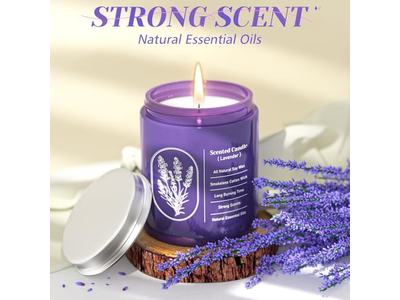 WarmEmbrace Lavender Candles for Home Scented