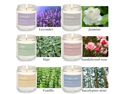 6 Pack Candles for Home Scented Aromatherapy Candles Gifts Set