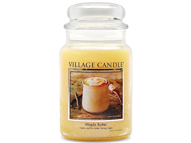 Village Candle Maple Butter Large Glass Apothecary Jar Scented Candle