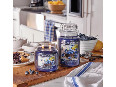 Village Candle Wild Maine Blueberry Large Glass Apothecary Jar Scented Candle
